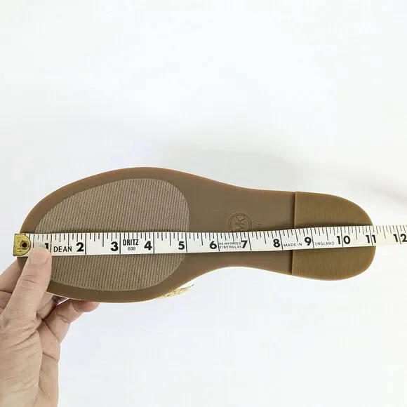 MK Michael Kors Womens Ember Slide Sandal Size 10 Natural Raffia Optic White NIB - Picture 14 of 16